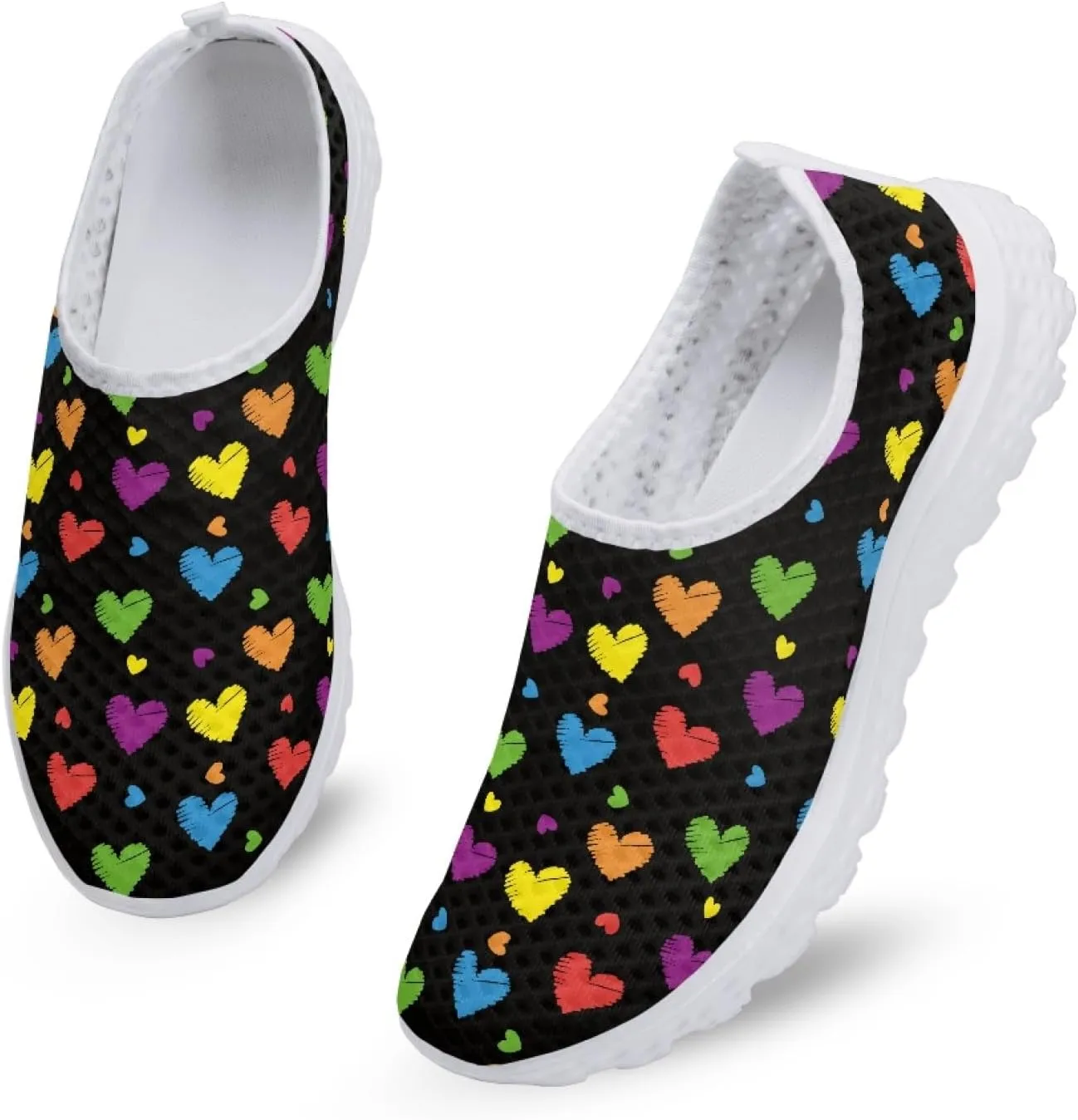 Casual Slip On Flats Sneakers for Women's Air Mesh Running Shoes Outdoor Sport Training Shoes Non Slip Lightweight Breathable Fashion