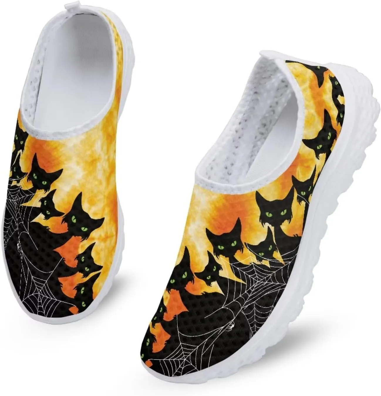 Casual Slip On Flats Sneakers for Women's Air Mesh Running Shoes Outdoor Sport Training Shoes Non Slip Lightweight Breathable Fashion