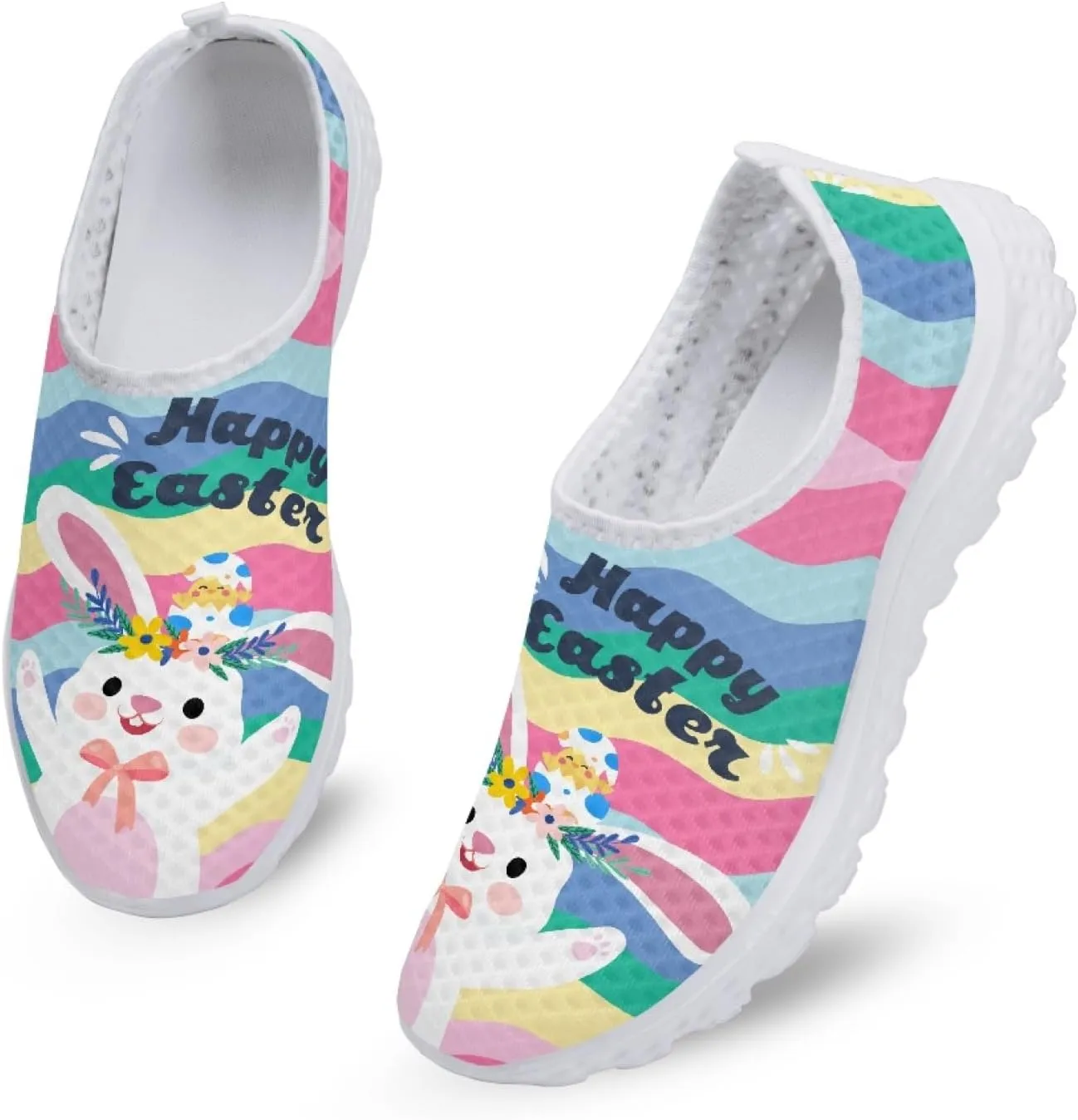 Casual Slip On Flats Sneakers for Women's Air Mesh Running Shoes Outdoor Sport Training Shoes Non Slip Lightweight Breathable Fashion