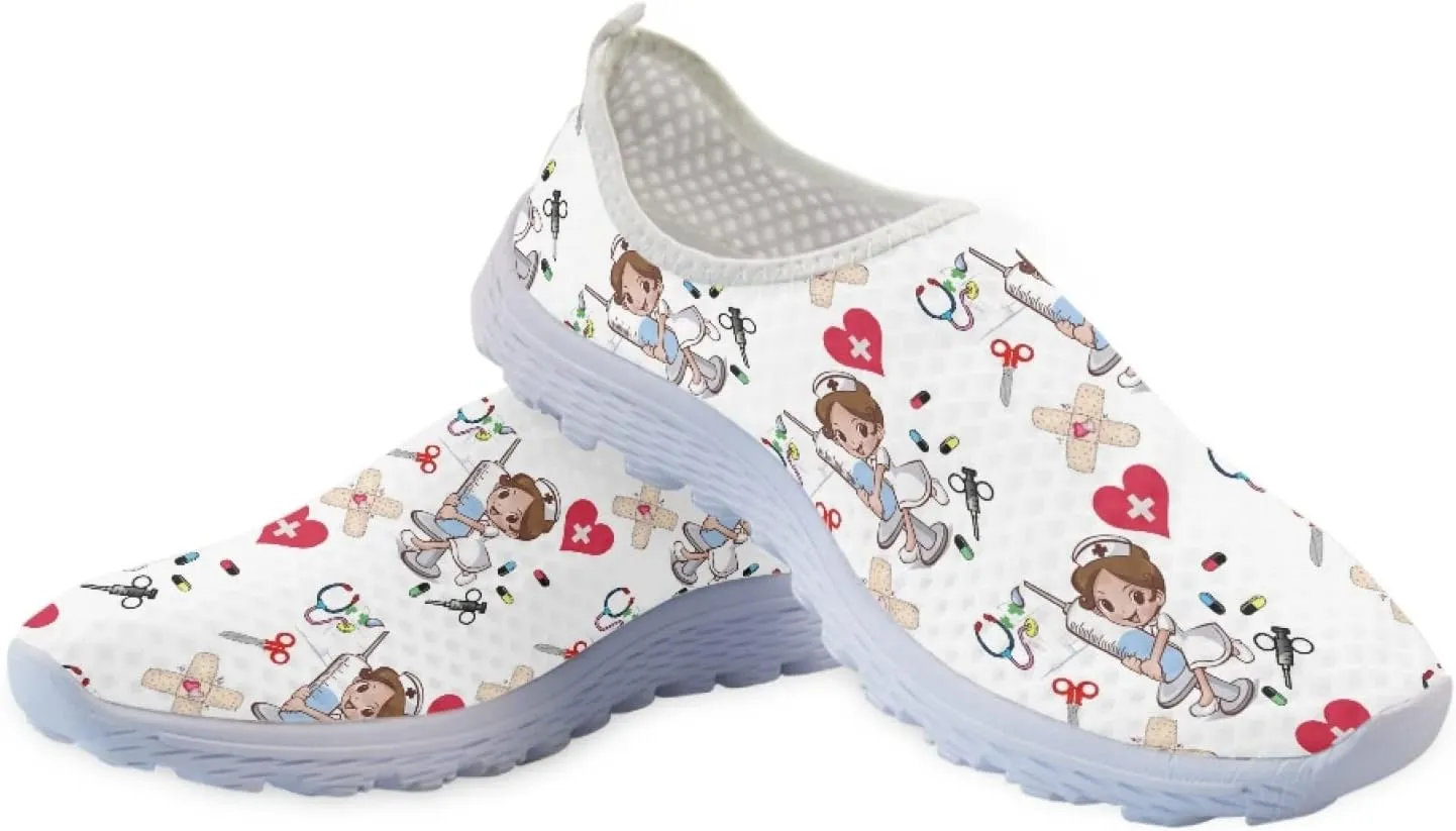 Casual Slip On Flats Sneakers for Women's Air Mesh Running Shoes Outdoor Sport Training Shoes Non Slip Lightweight Breathable Fashion