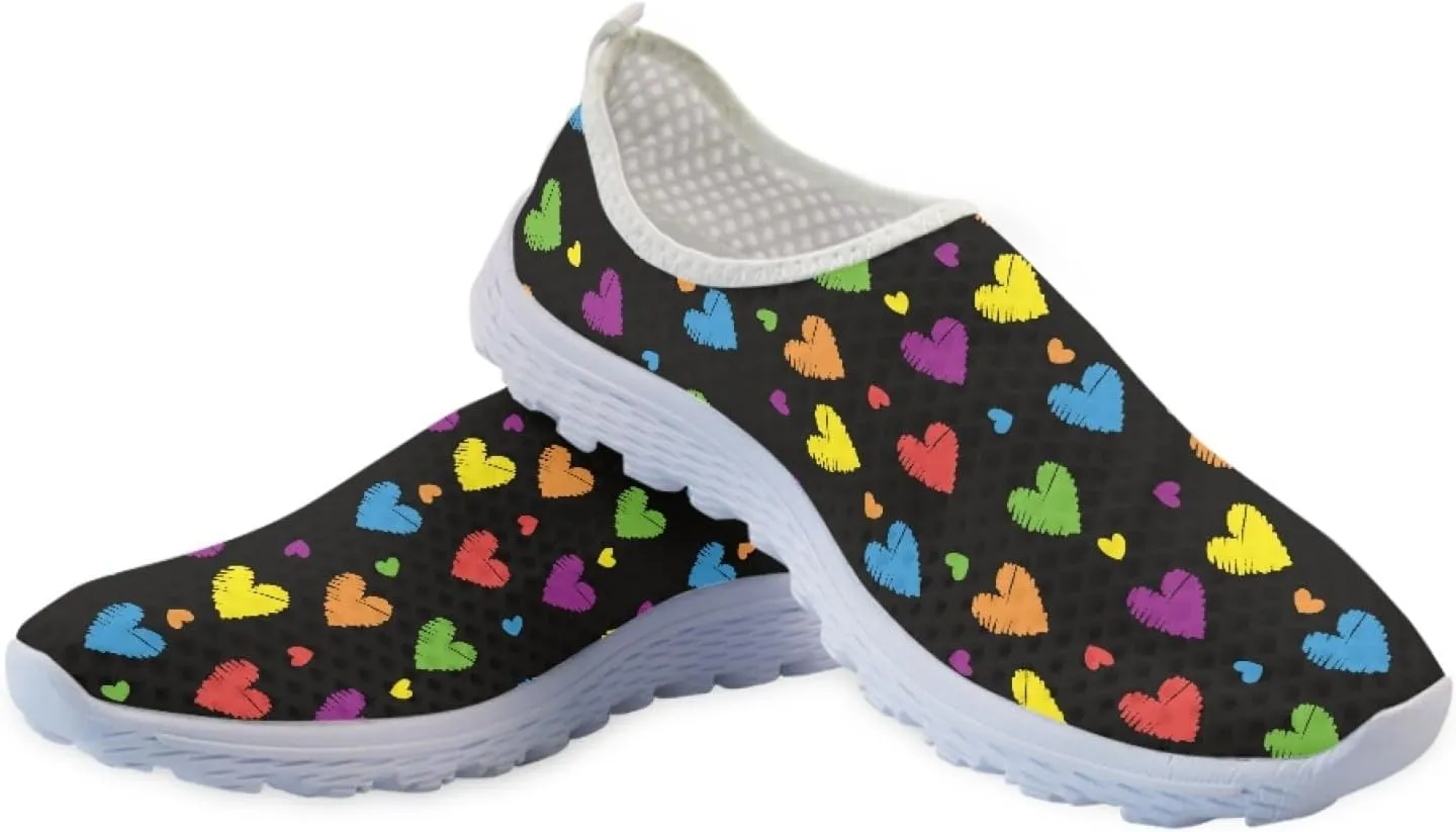 Casual Slip On Flats Sneakers for Women's Air Mesh Running Shoes Outdoor Sport Training Shoes Non Slip Lightweight Breathable Fashion
