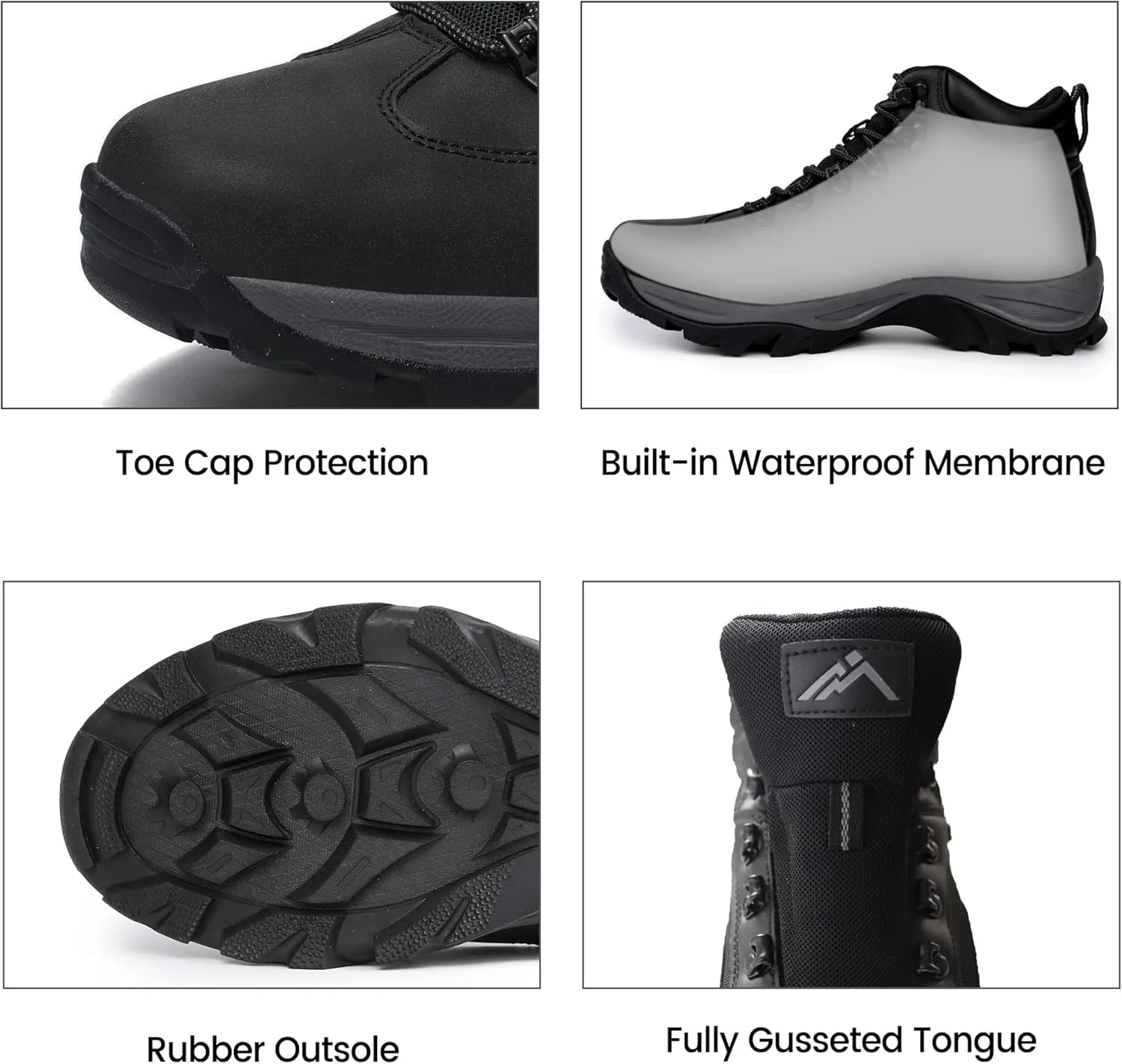 CC-Los Men's Waterproof Hiking Boots Outdoor Relaxed Fit Lightweight Size 7.5-14