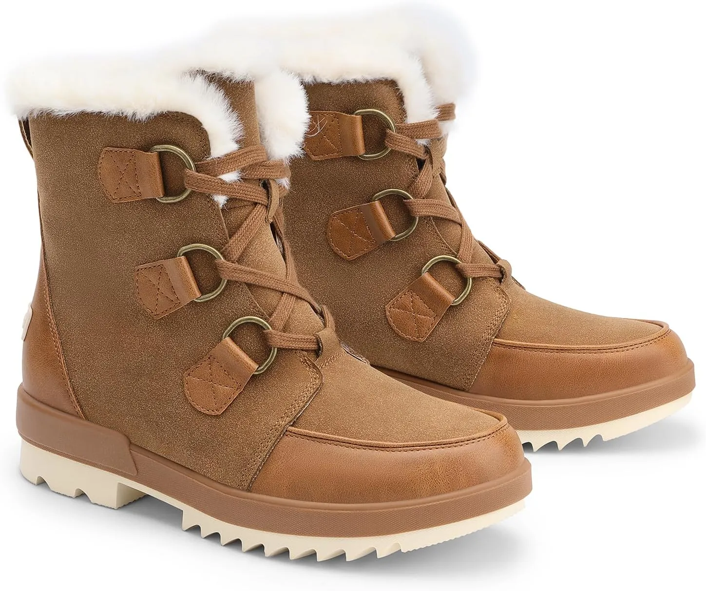 DREAM PAIRS Ankle Winter Boots for Women Snow Boots Anti-Slip Resistant Classic Warm Faux Fur Lined Lace Up for Outdoor Hiking Walking