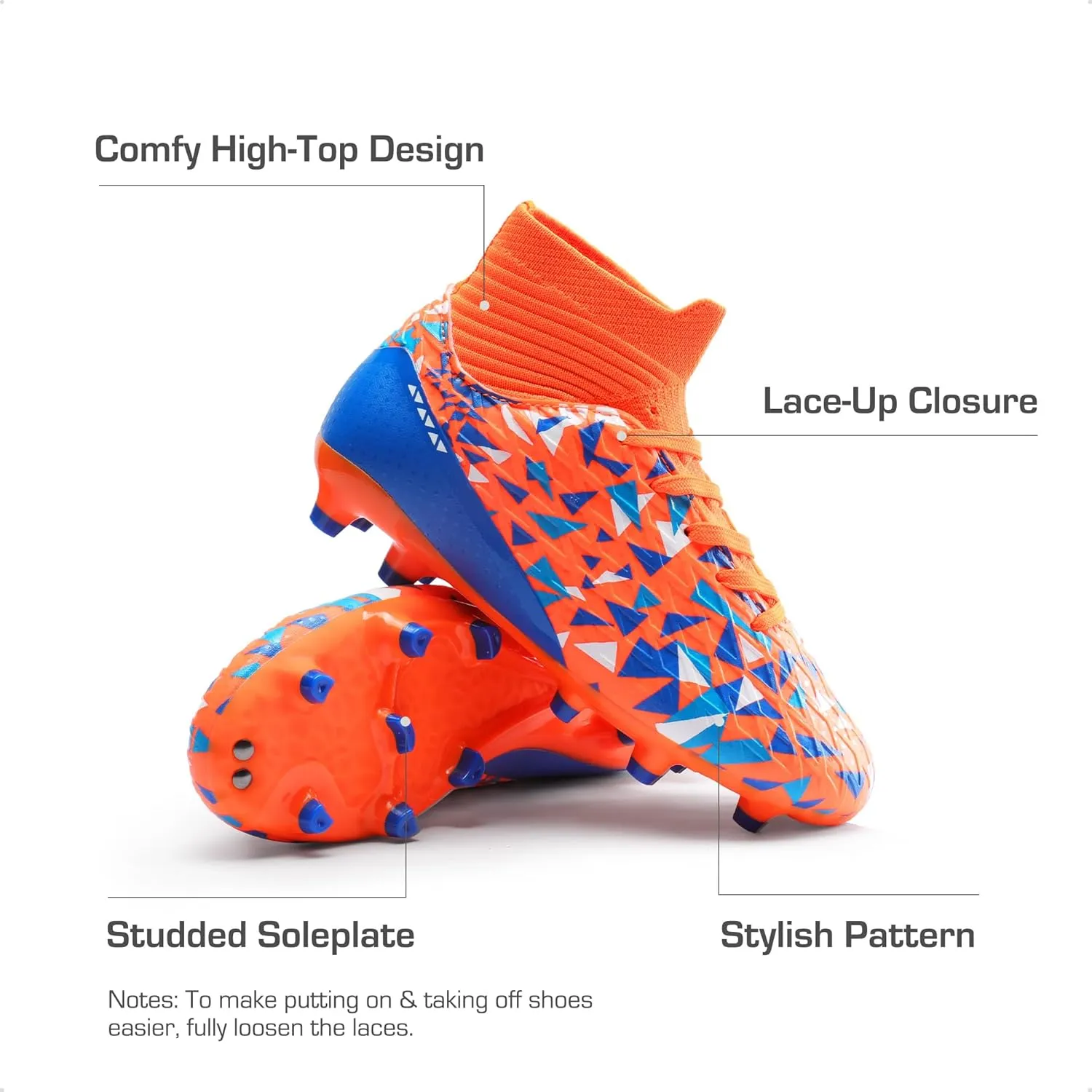 DREAM PAIRS Boys Football Cleats Youth High Top Firm Ground Soccer Shoes for Little/Big Kids