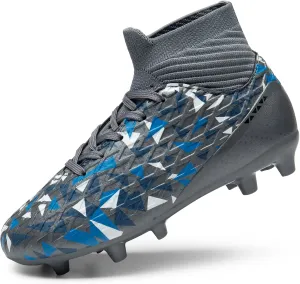 DREAM PAIRS Boys Football Cleats Youth High Top Firm Ground Soccer Shoes for Little/Big Kids