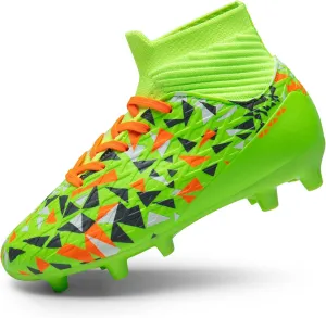 DREAM PAIRS Boys Football Cleats Youth High Top Firm Ground Soccer Shoes for Little/Big Kids