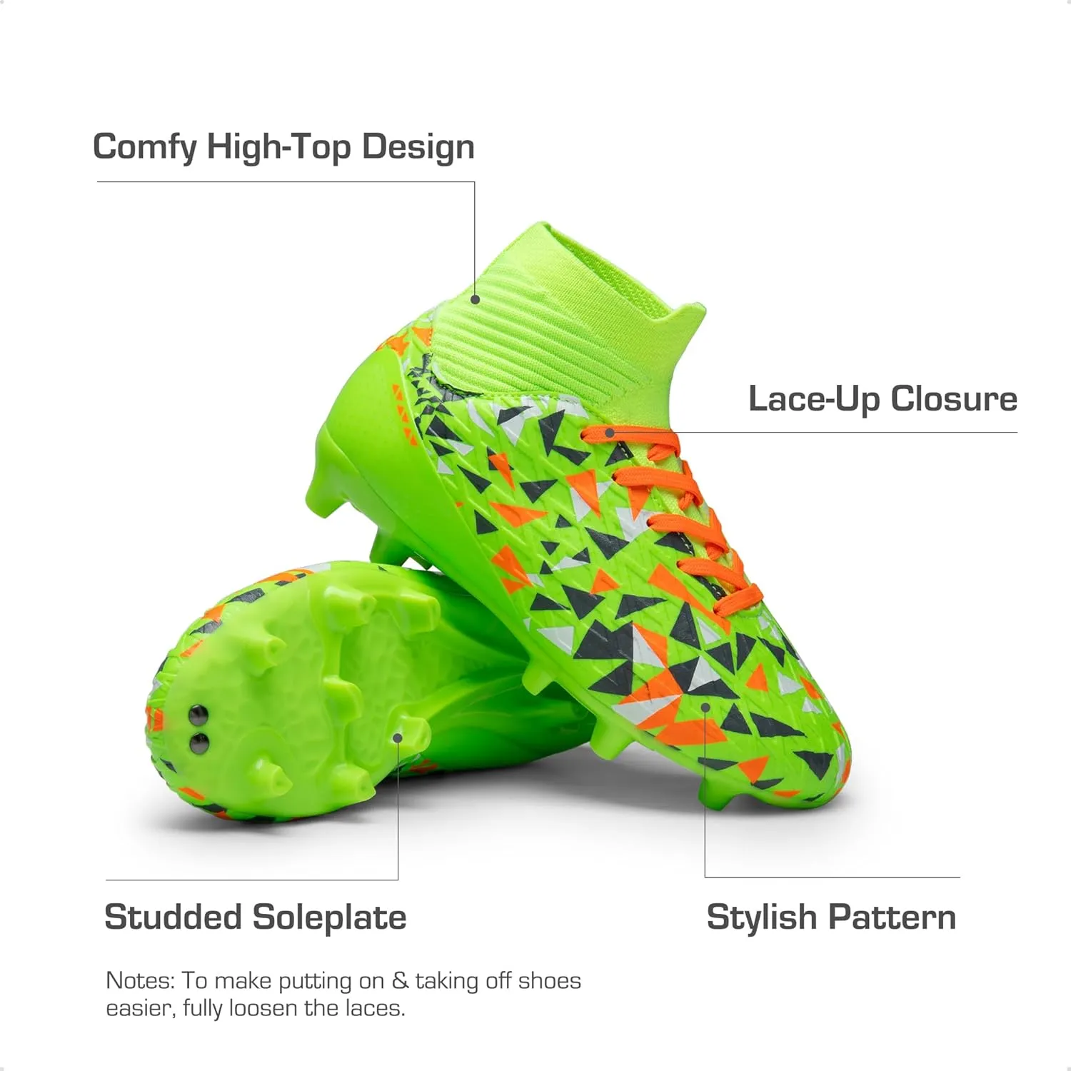 DREAM PAIRS Boys Football Cleats Youth High Top Firm Ground Soccer Shoes for Little/Big Kids