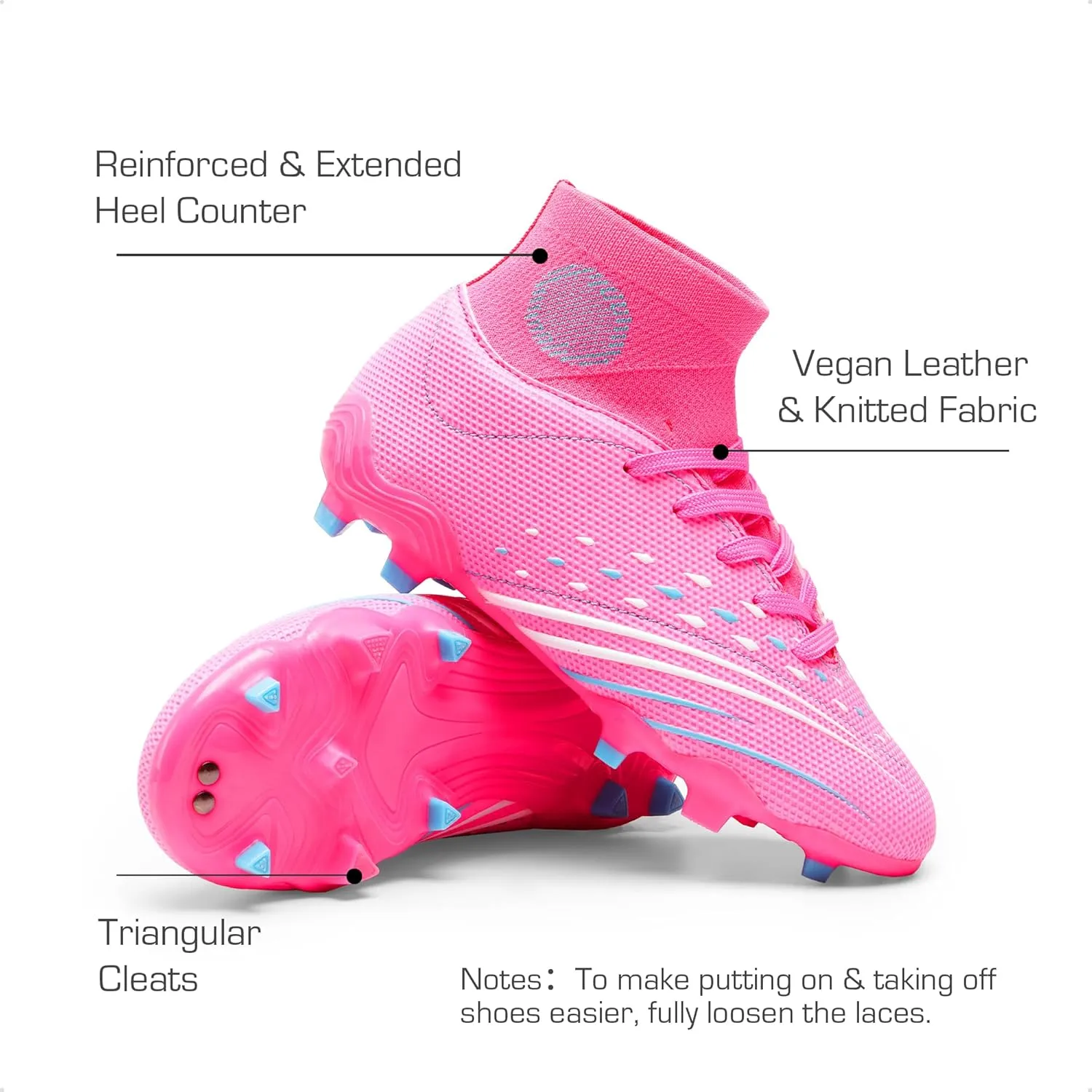 DREAM PAIRS Boys Girls Football Cleats Youth Firm Groud Outdoor Trainning Athletic Sport High Top Soccer Shoes for Little/Big Kid