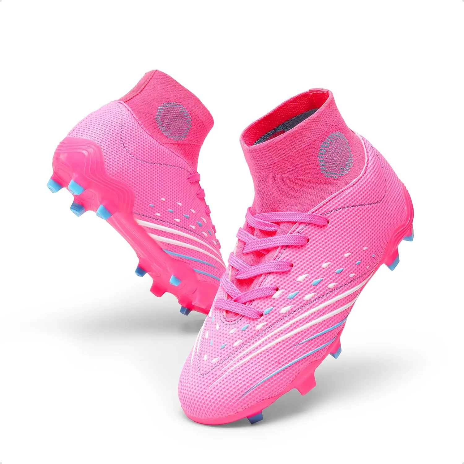 DREAM PAIRS Boys Girls Football Cleats Youth Firm Groud Outdoor Trainning Athletic Sport High Top Soccer Shoes for Little/Big Kid