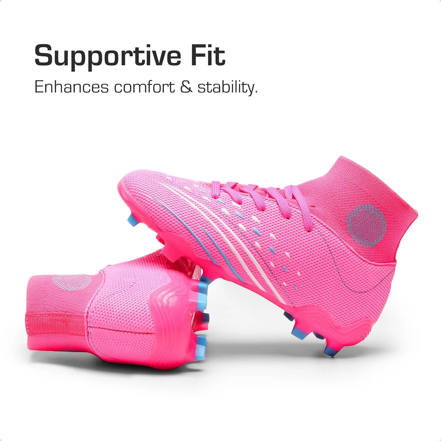 DREAM PAIRS Boys Girls Football Cleats Youth Firm Groud Outdoor Trainning Athletic Sport High Top Soccer Shoes for Little/Big Kid