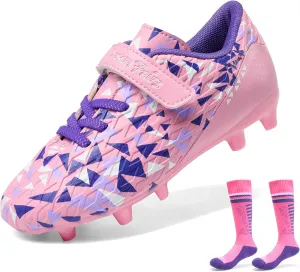 DREAM PAIRS Boys Girls Soccer Cleats Kids Football Shoes for Little/Big Kid SDSO2307K