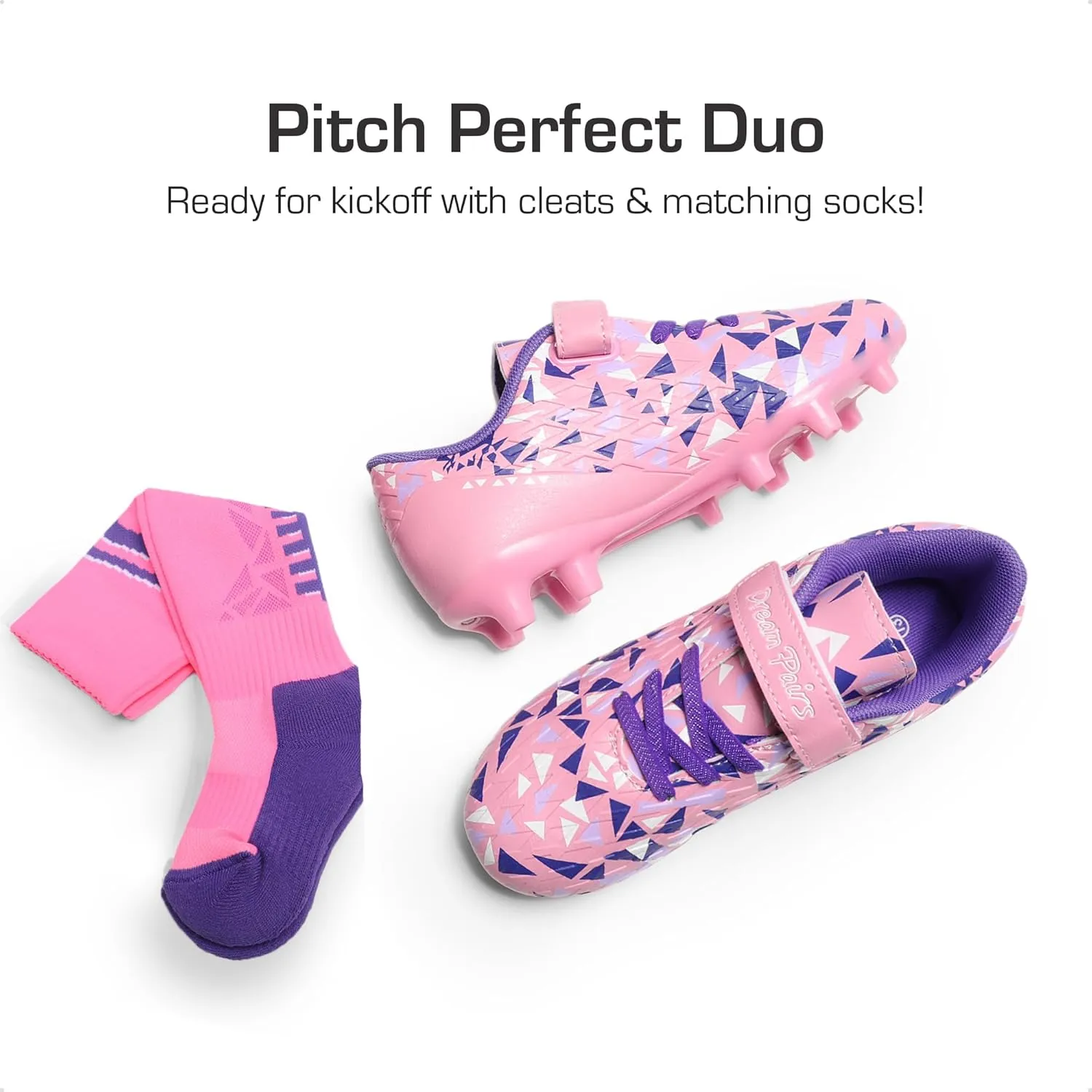 DREAM PAIRS Boys Girls Soccer Cleats Kids Football Shoes for Little/Big Kid SDSO2307K
