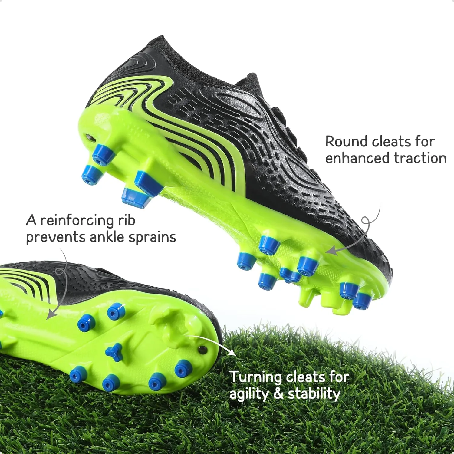 Dream Pairs Boys Girls Soccer Cleats Kids Football Shoes for Little/Big Kid