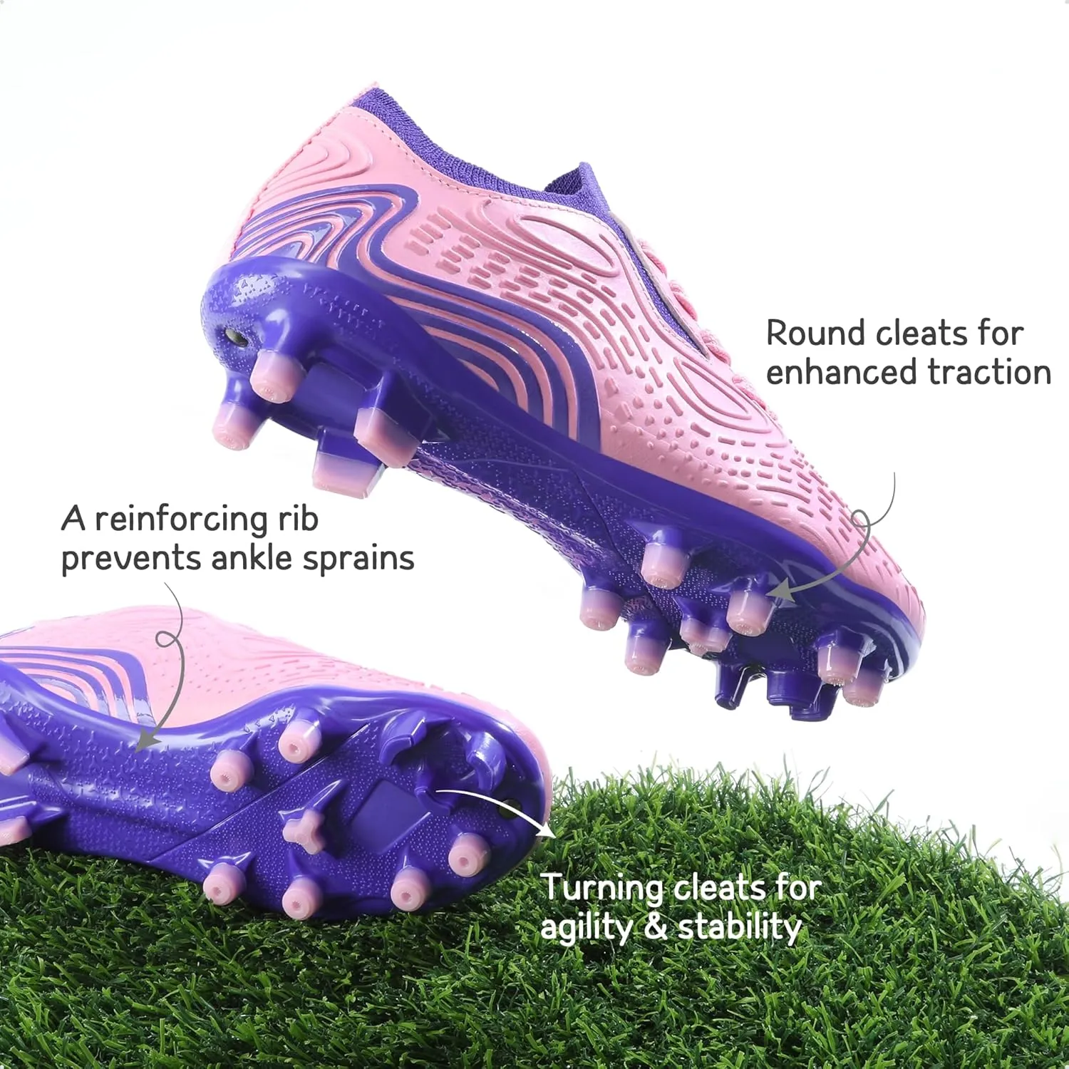 Dream Pairs Boys Girls Soccer Cleats Kids Football Shoes for Little/Big Kid