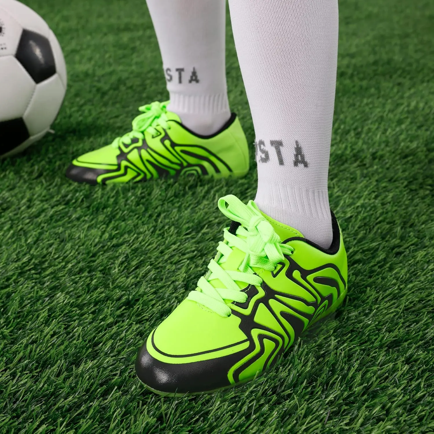 DREAM PAIRS Boys Girls Soccer Cleats Youth Firm Groud Baseball Cleats Sport Athletic Outdoor Trainning Football Shoes for Little/Big Kid