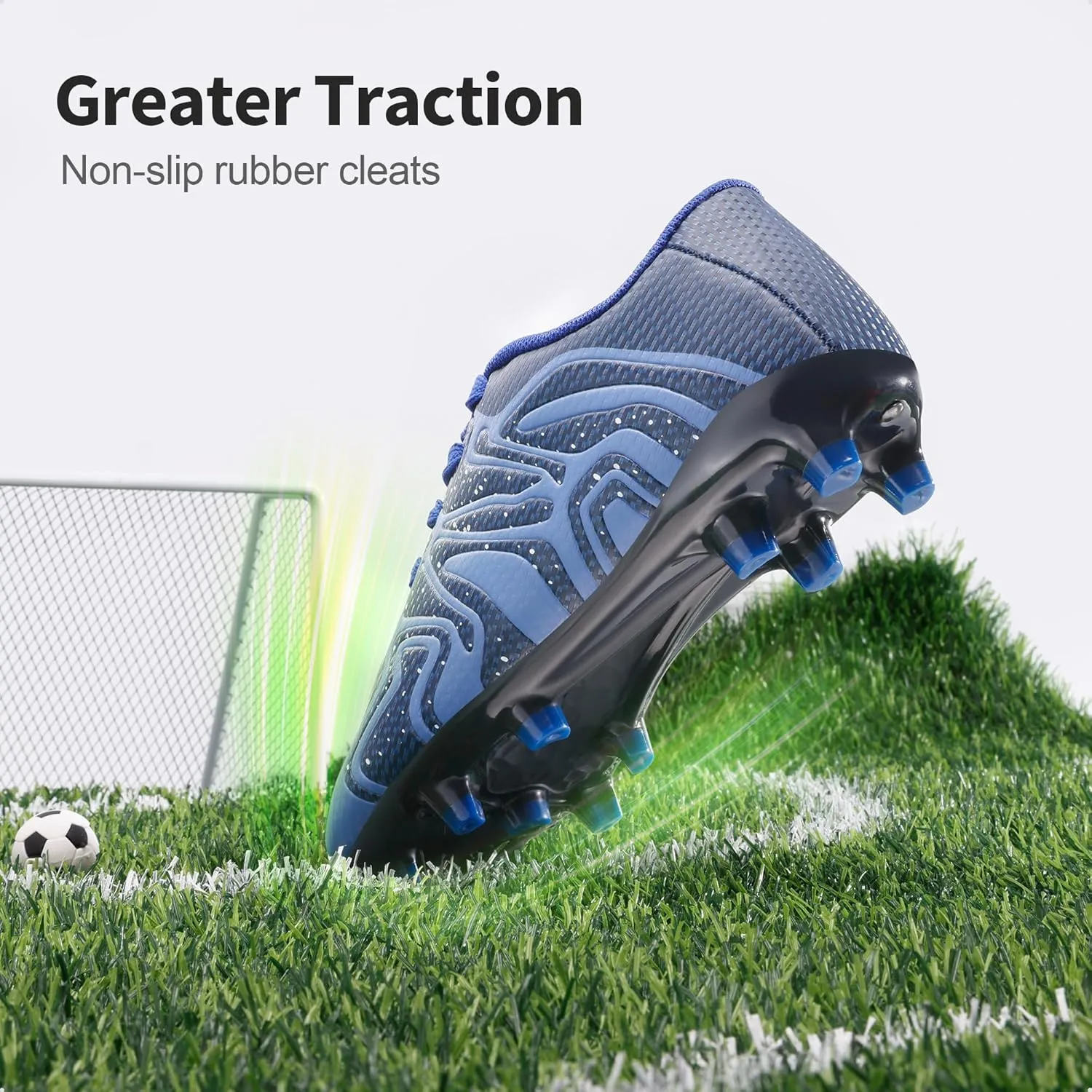 DREAM PAIRS Boys Girls Soccer Cleats Youth Firm Groud Baseball Cleats Sport Athletic Outdoor Trainning Football Shoes for Little/Big Kid