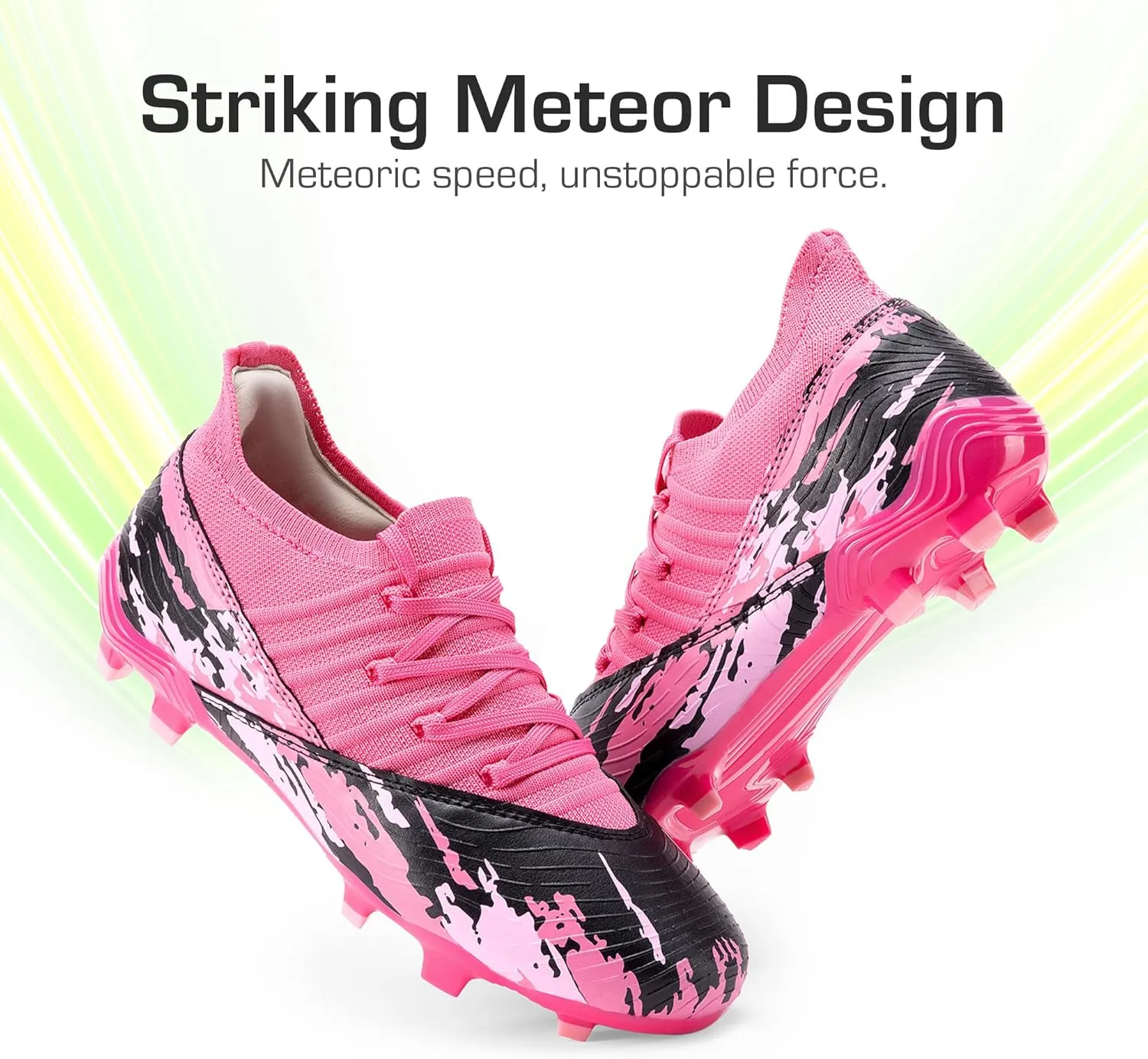 DREAM PAIRS Girls Boys Soccer Cleats Youth Firm Groud Outdoor Sports Athletic Mid-top Football Shoes for Little/Big Kid