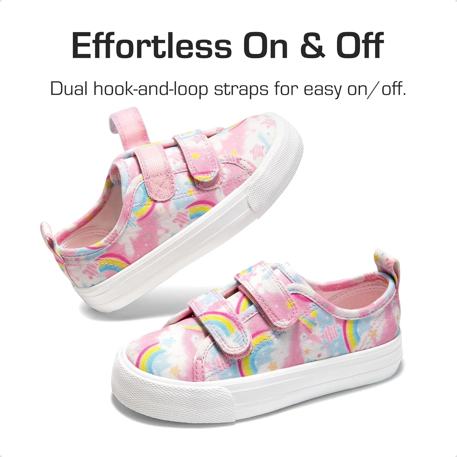 DREAM PAIRS Kid Toddler Sneakers Boys Girls Canvas with Cartoon Dual Hook and Loops for School Walking