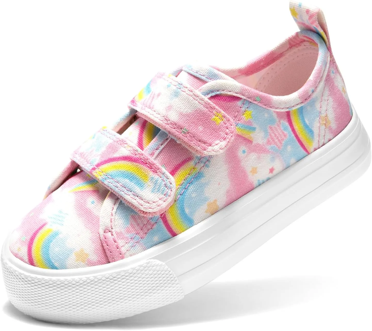 DREAM PAIRS Kid Toddler Sneakers Boys Girls Canvas with Cartoon Dual Hook and Loops for School Walking