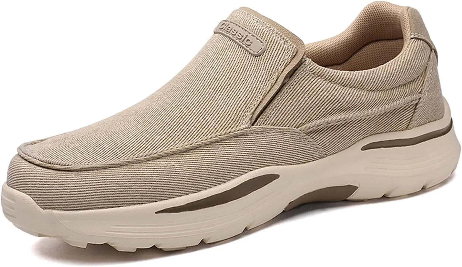 EFTCAL Men's Lightweight Comfortable Slip On Loafers,Breathable Anti-Slip Outdoor Casual Canvas Shoes Fashion Sneaker