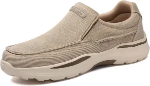 EFTCAL Men's Lightweight Comfortable Slip On Loafers,Breathable Anti-Slip Outdoor Casual Canvas Shoes Fashion Sneaker