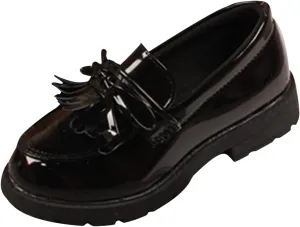 EnJoCho Casual Shoes for Kids Girls Slip On Leather Loafer Tassel Bow Flats School Dress Shoes For Girls Shoes