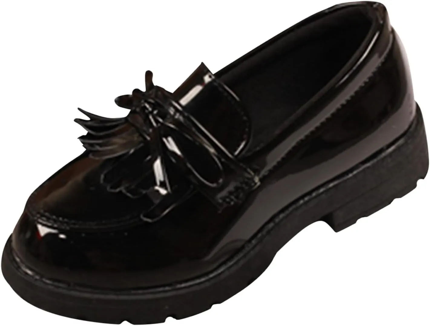 EnJoCho Casual Shoes for Kids Girls Slip On Leather Loafer Tassel Bow Flats School Dress Shoes For Girls Shoes