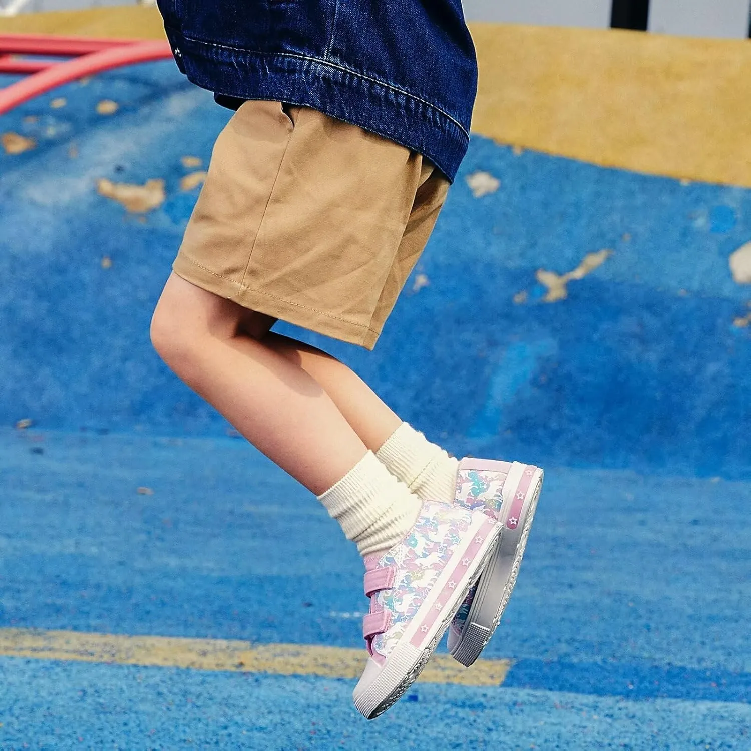 EUXTERPA Toddler Light Up Sneakers Kids Casual Canvas Shoes with Adjustable Strap for Girls Boys