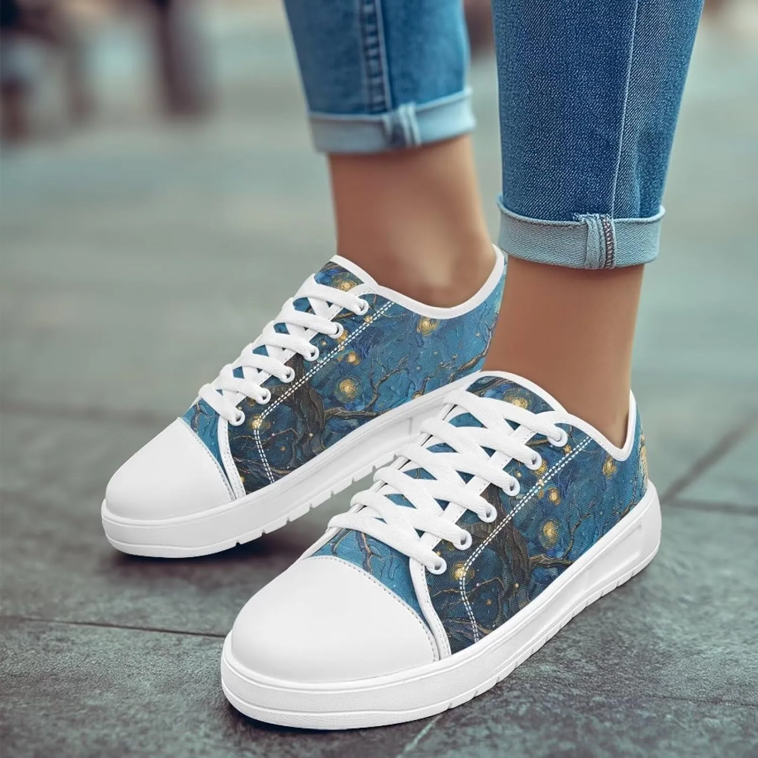 Fashion Sneakers for Women Lace up Memory Foam Insole and Non-Slip Womens Shoes Dressy Casual Spring Shoes