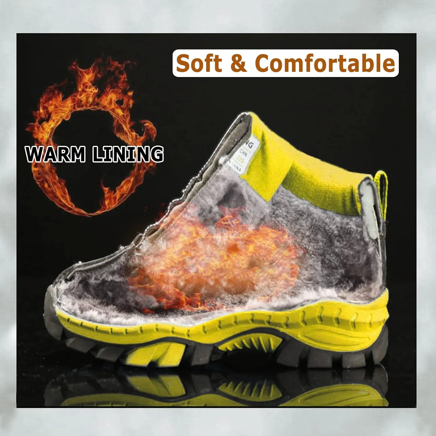 FLIOZY Kids Hiking Boots Boys Girls Winter Snow Boots Non Slip Warm Snow Sports Shoes Outdoor Walking Climbing Sneaker