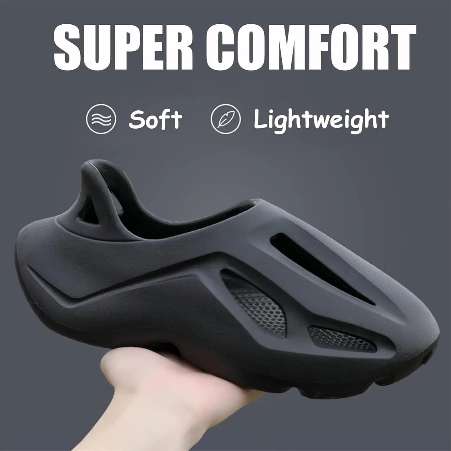 Foam Runners Shoes for Men and Women Unisex Foam Runner Non-Slip Lightweight Breathable Soft Fashion Sandals, 11.5 Women /10.5 Men,Black