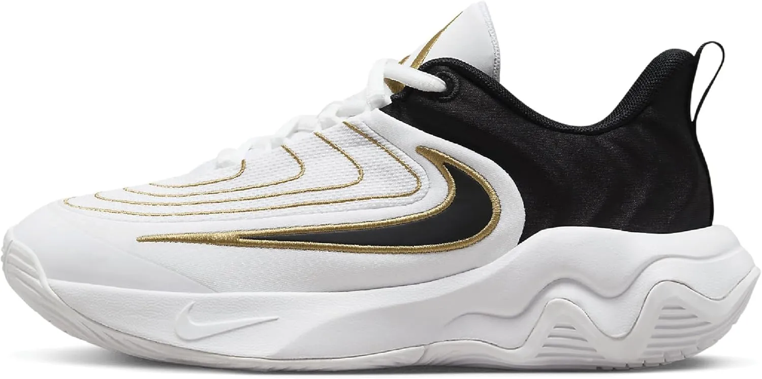 Giannis Immortality 4 Big Kids' Basketball Shoes (FZ6734-100, White/Metallic Gold/Black) Size 3.5