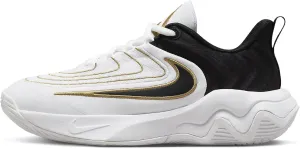 Giannis Immortality 4 Big Kids' Basketball Shoes (FZ6734-100, White/Metallic Gold/Black) Size 3.5