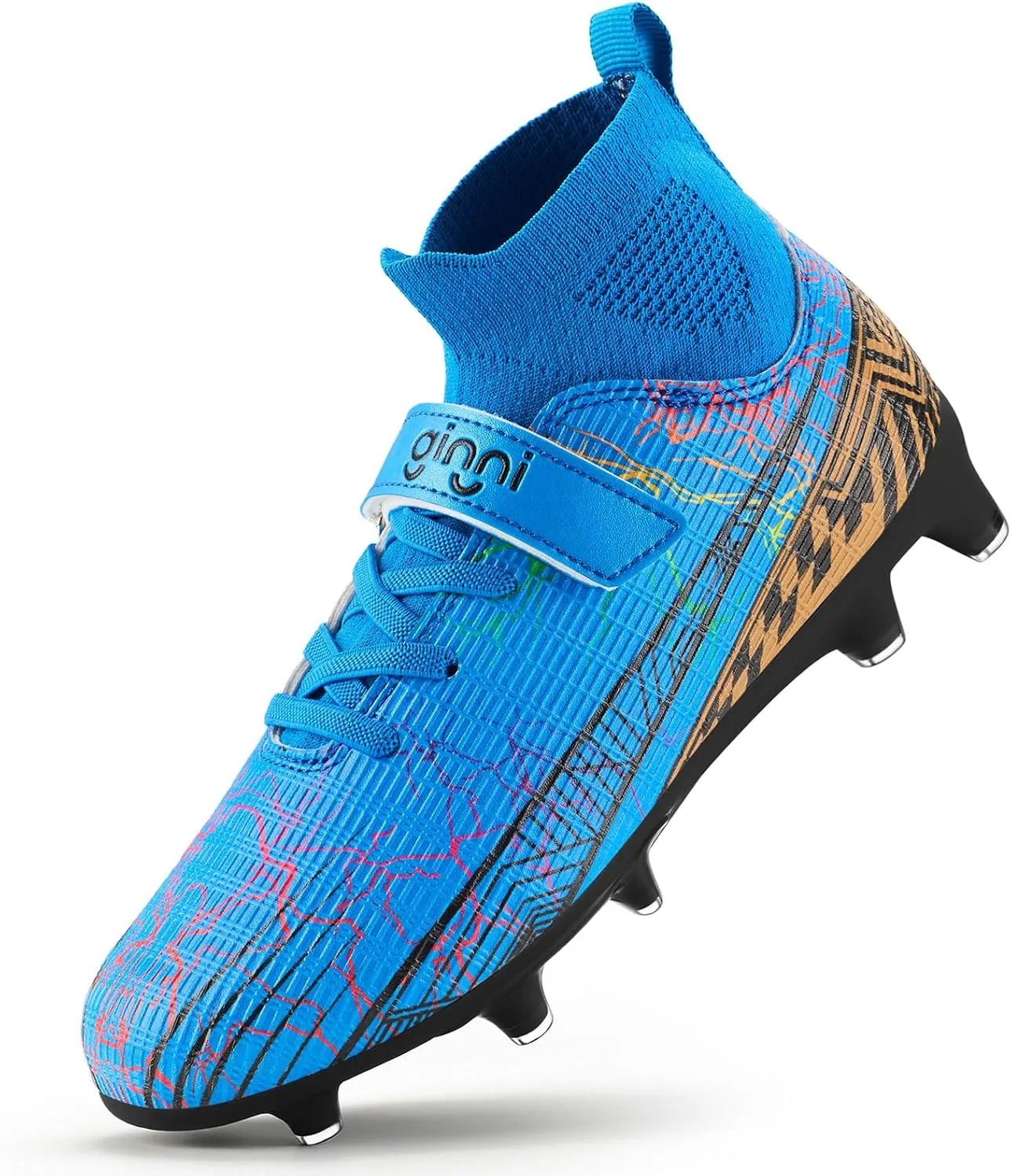 GINNI Kids Firm Ground Soccer Cleats Boys Girls Athletic Soccer Shoes Youth Outdoor Football Cleats Lightweight Breathable FG/AG Baseball Cleats Football Boots Shoes for Toddler/Little Kids/Big Kids
