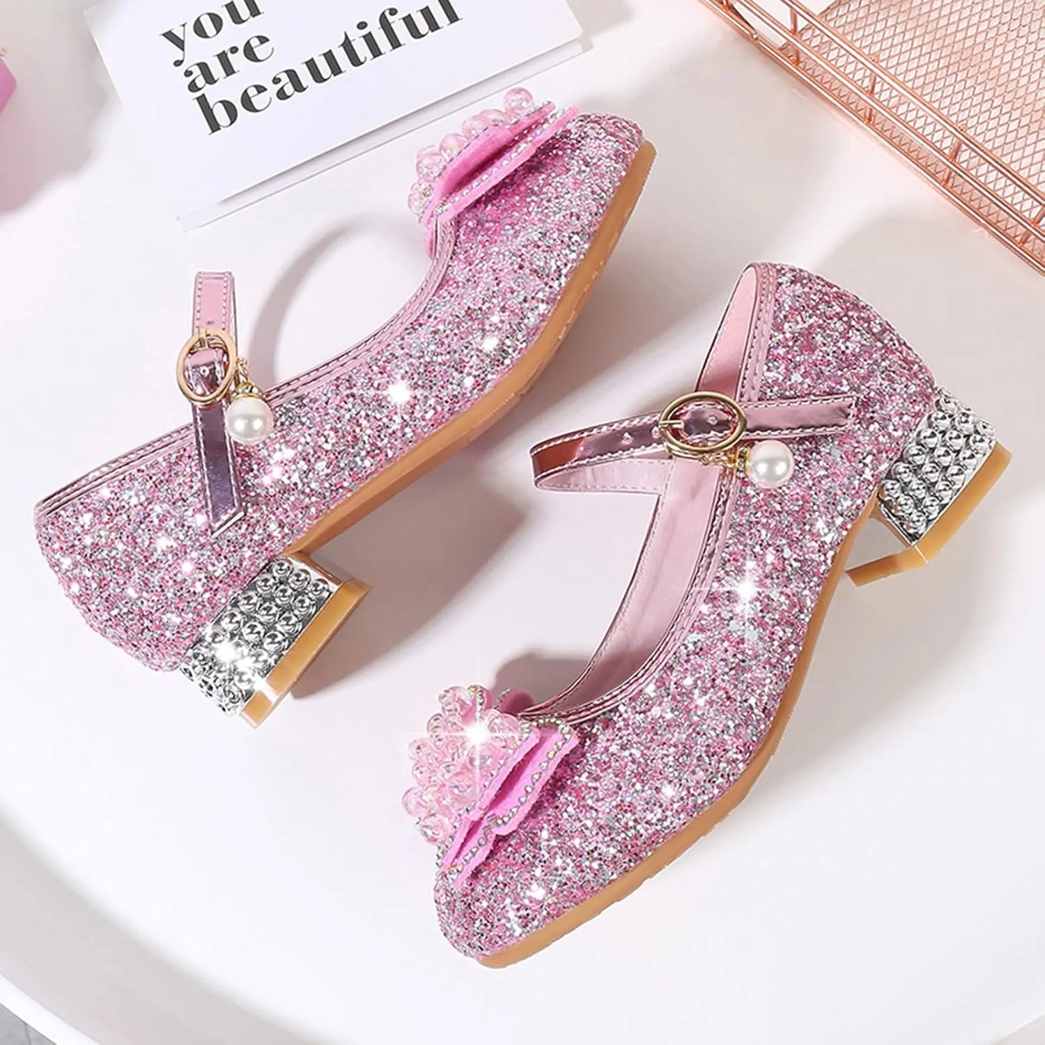 Girls Flip Flops Size 10 Toddler Toddler Little Kid Girls Dress Pumps Glitter Sequins Cute House Shoes Girls