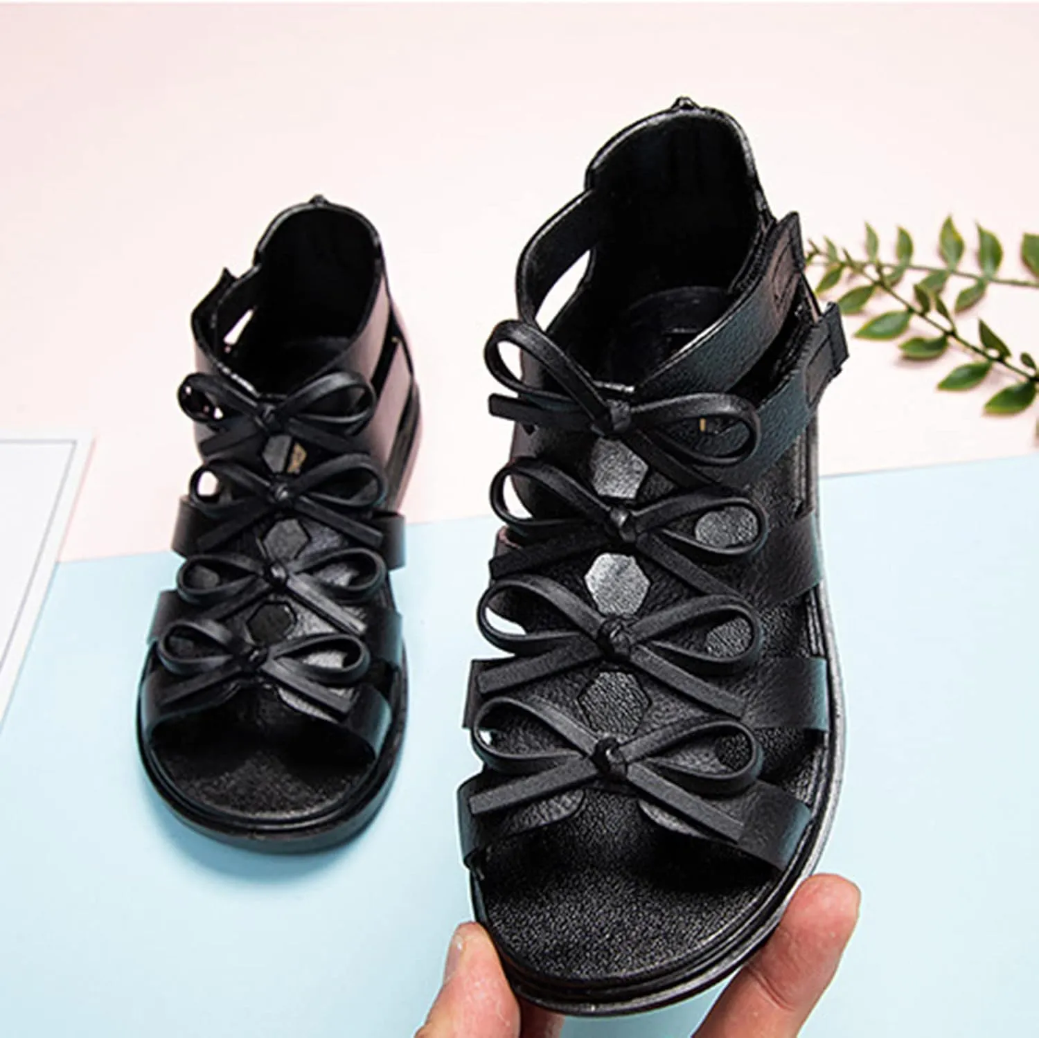 Gymnastic Flip Flops Toddler Kids Little Child Girls Soild Bowknot Princress Shoes Soft Girl Toddler Sandals
