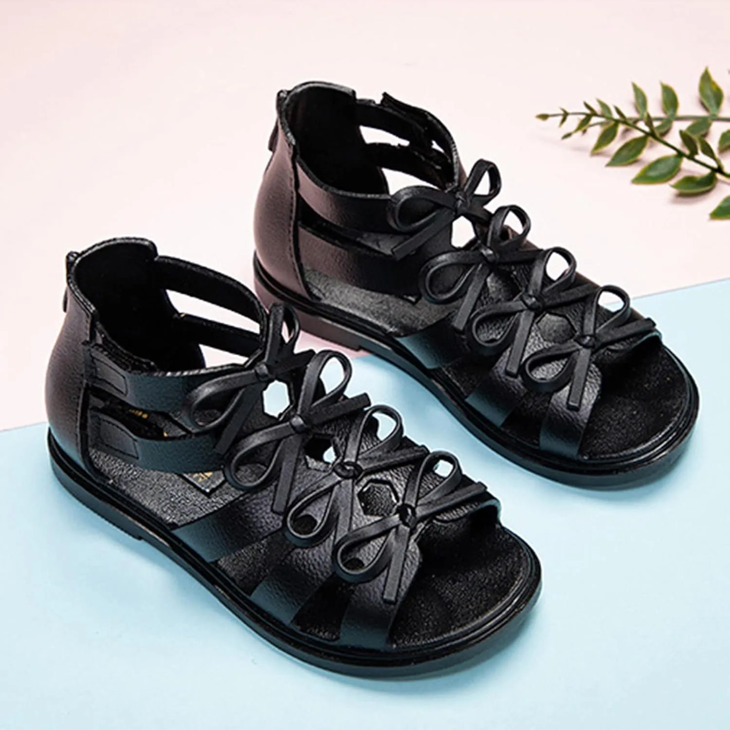 Gymnastic Flip Flops Toddler Kids Little Child Girls Soild Bowknot Princress Shoes Soft Girl Toddler Sandals
