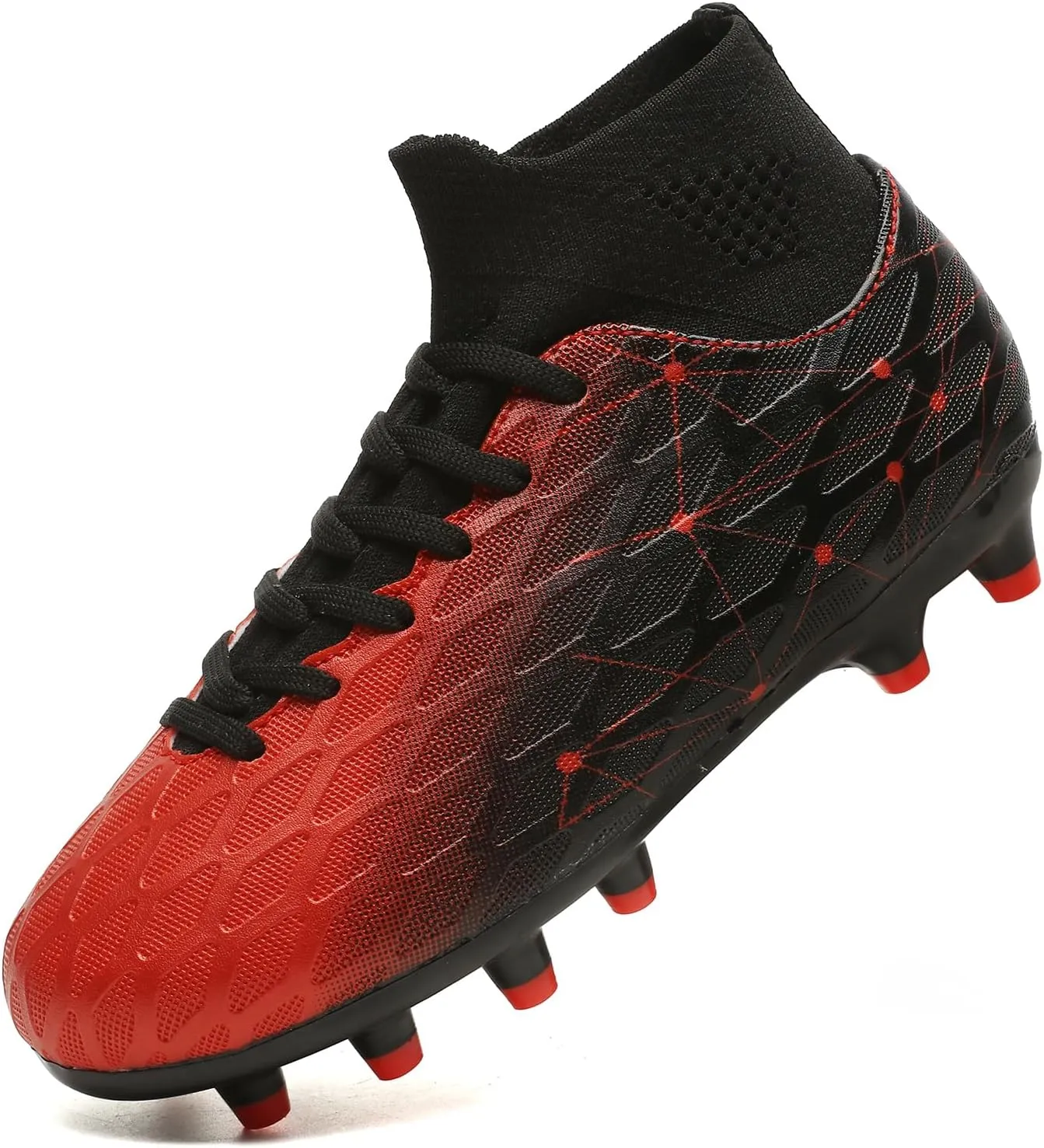 Hanani Boys Girls Soccer Cleats for Kids Football Shoes High Top Training Youth Football Cleats Outdoor/Indoor Athletic Turf Shoes
