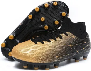 Hanani Boys Girls Soccer Cleats for Kids Football Shoes High Top Training Youth Football Cleats Outdoor/Indoor Athletic Turf Shoes