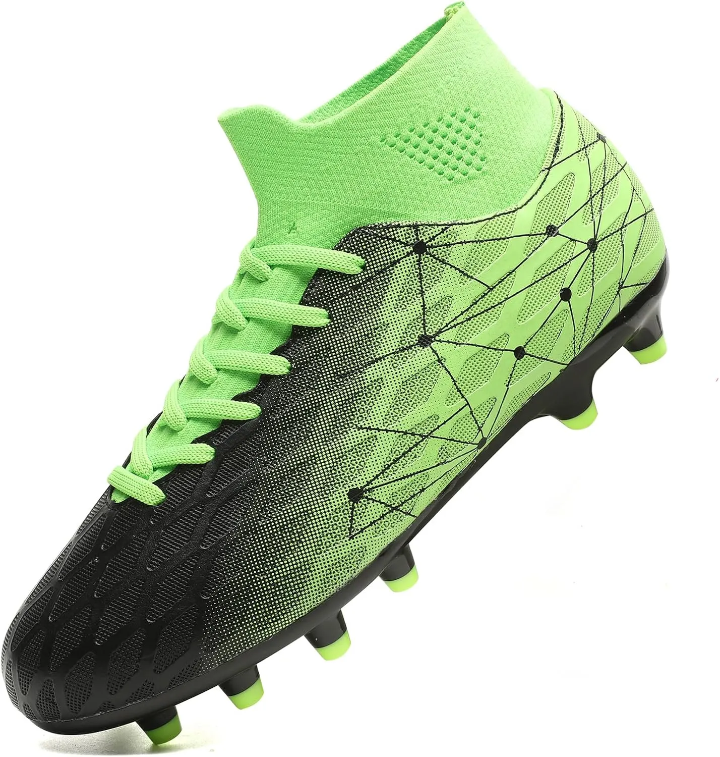 Hanani Boys Girls Soccer Cleats for Kids Football Shoes High Top Training Youth Football Cleats Outdoor/Indoor Athletic Turf Shoes