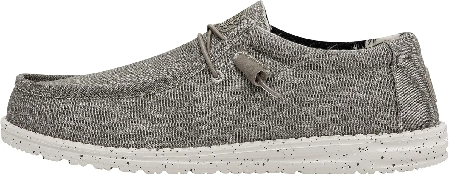 Hey Dude Men's Wally Canvas Stretch Beige Size 8 | Men's Shoes | Men Slip-on Loafers | Comfortable & Light-Weight