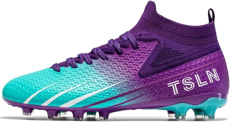 High-end Seamless Large Size Ground Men's Soccer Spikes Professional Soccer Shoes Long Spikes high top Non-Slip Wider Training Outdoor Sports Shoes