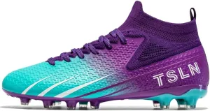 High-end Seamless Large Size Ground Men's Soccer Spikes Professional Soccer Shoes Long Spikes high top Non-Slip Wider Training Outdoor Sports Shoes