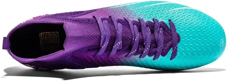 High-end Seamless Large Size Ground Men's Soccer Spikes Professional Soccer Shoes Long Spikes high top Non-Slip Wider Training Outdoor Sports Shoes