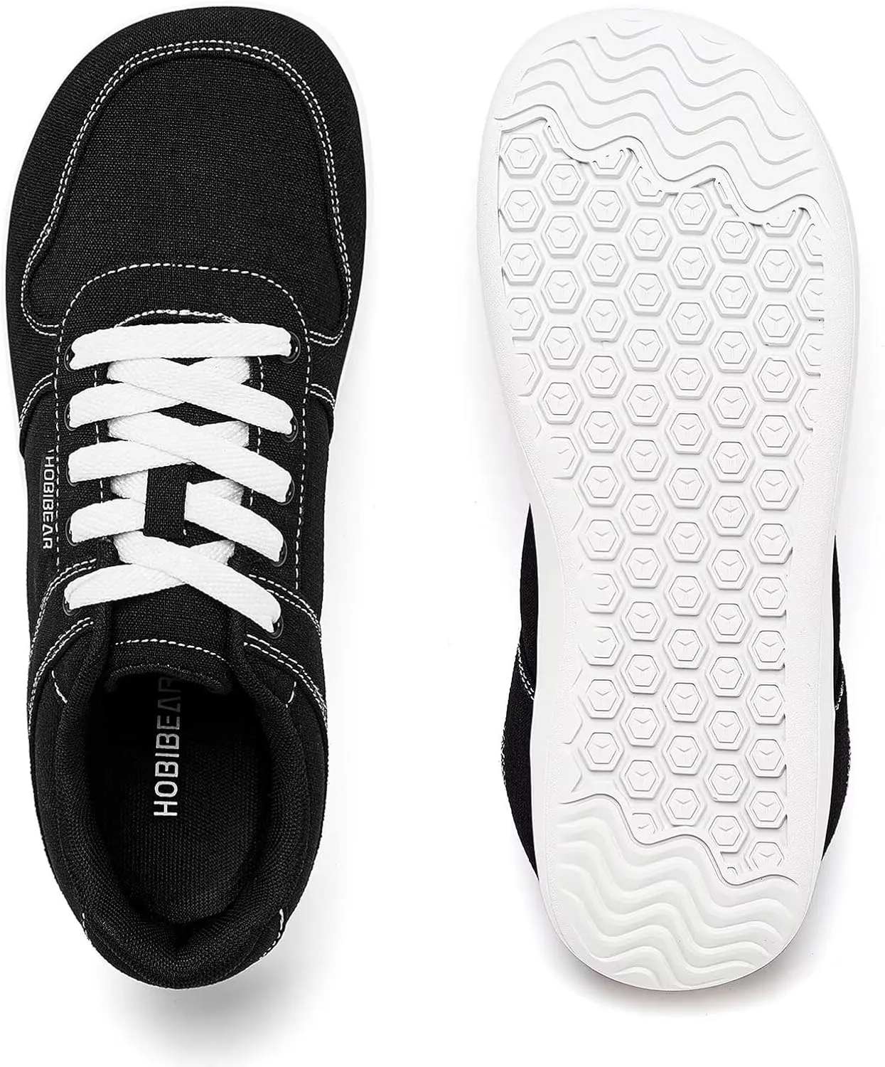 HOBIBEAR Unisex Canvas Shoes Men's Wide Barefoot Shoes Women's Fashion Sneakers Classic Casual Shoes Zero Drop Sole