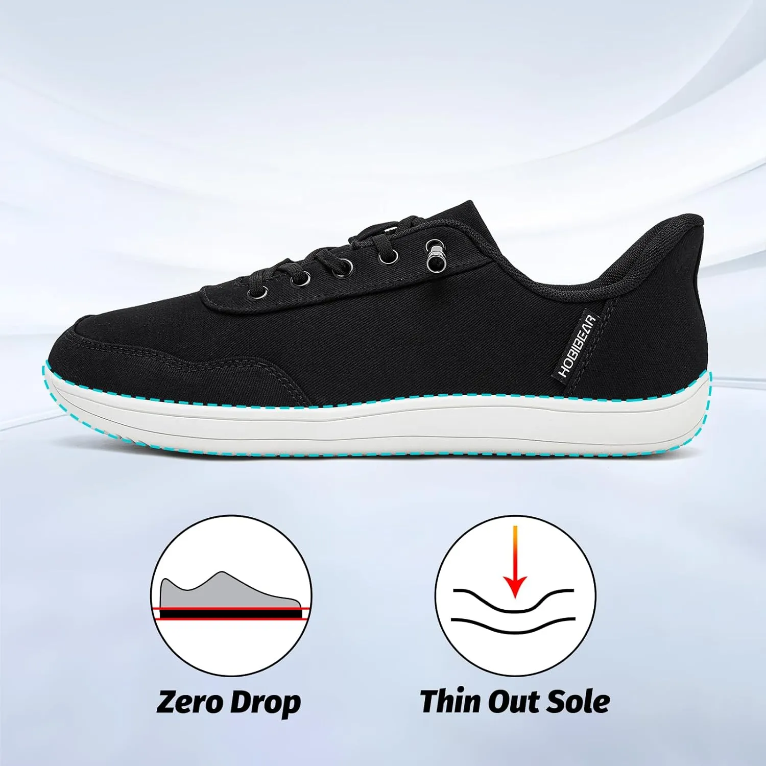 HOBIBEAR Womens Mens Hands Free Slip On Sneakers Comfort Wide Minimalist Barefoot Canvas Shoes