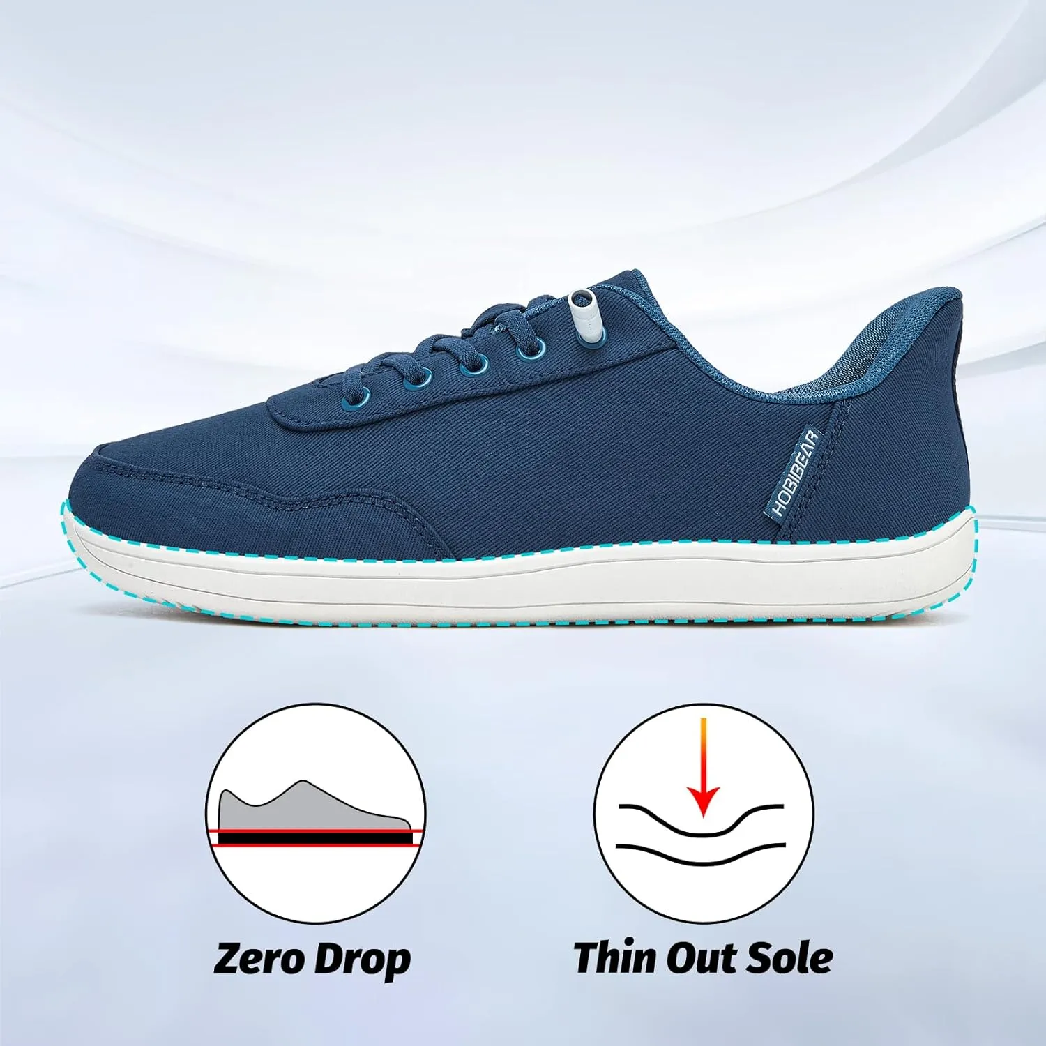HOBIBEAR Womens Mens Hands Free Slip On Sneakers Comfort Wide Minimalist Barefoot Canvas Shoes