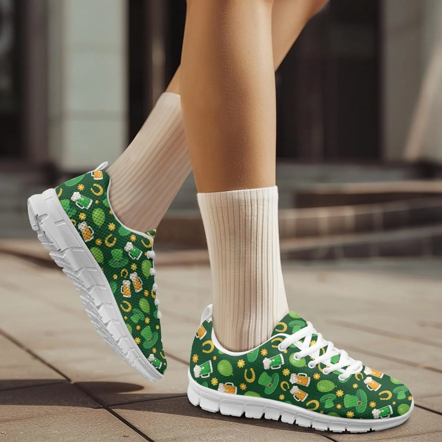 INSTANTARTS Sneakers Womens Breathable Sports Shoes Air Mesh Running Shoes Tennis Flat Shoes
