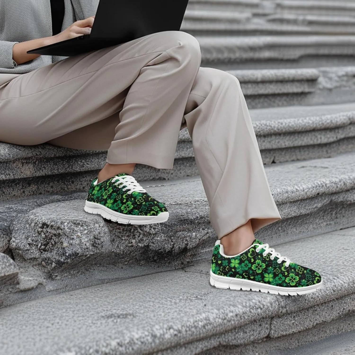 INSTANTARTS Sneakers Womens Breathable Sports Shoes Air Mesh Running Shoes Tennis Flat Shoes