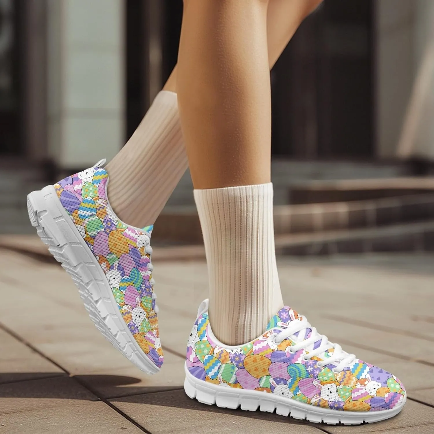 INSTANTARTS Sneakers Womens Breathable Sports Shoes Air Mesh Running Shoes Tennis Flat Shoes